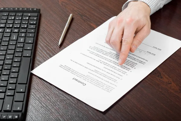 Signing contract by businessman Stock Picture