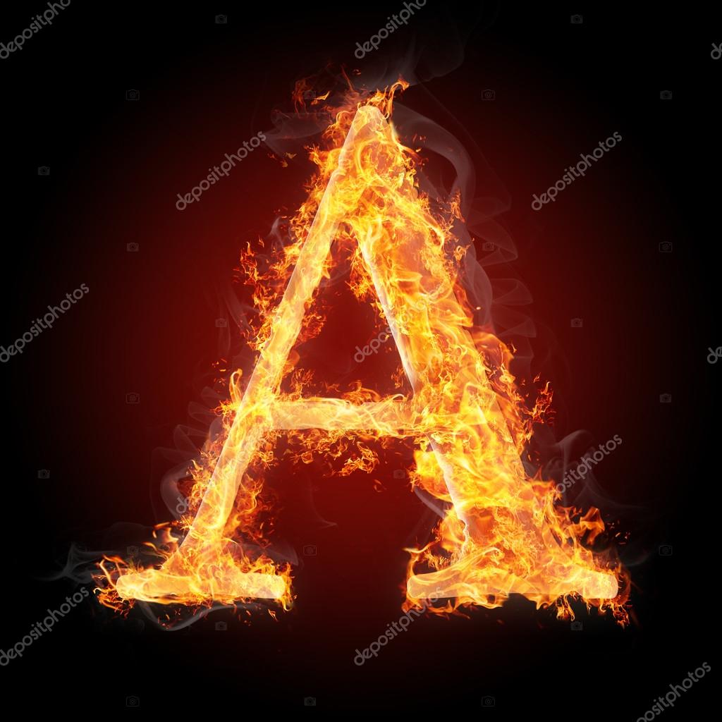 Letters in fire - Letter A — Stock Photo © tsalko #45321489