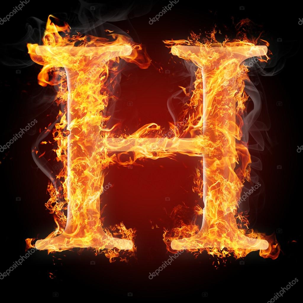 Letters in fire - Letter H Stock Photo by ©tsalko 45322349
