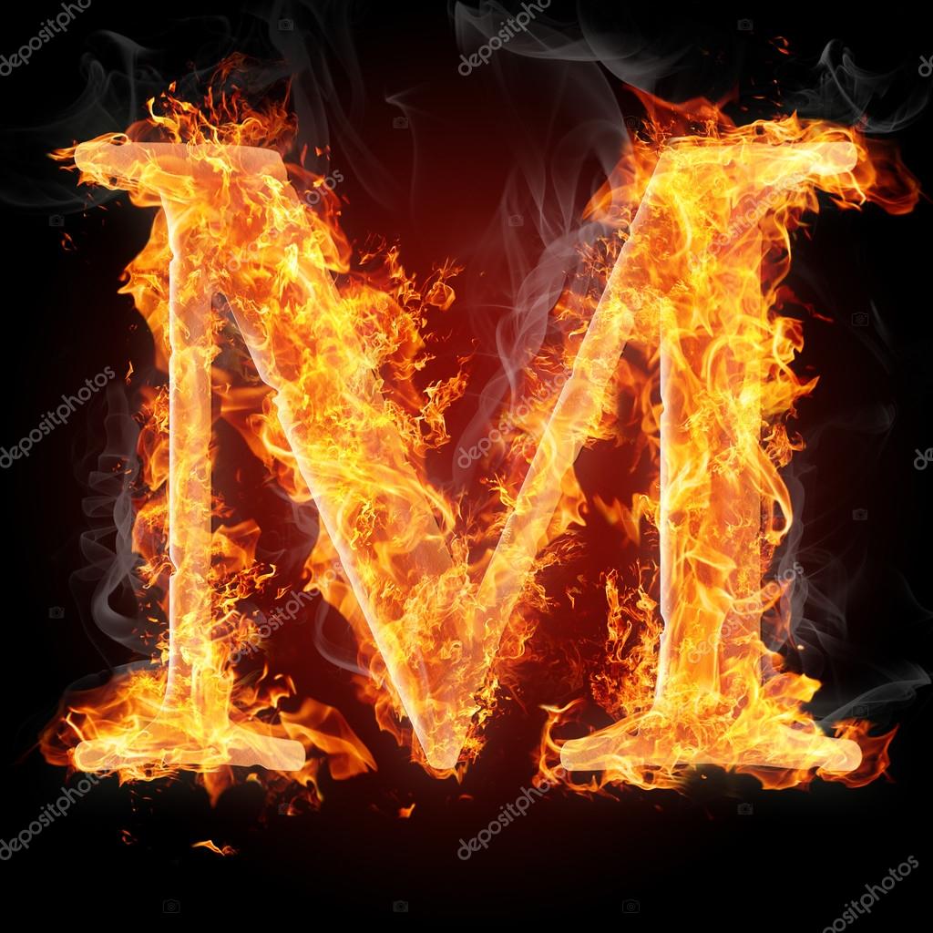 Letters in fire - Letter M Stock Photo by ©tsalko 45322733