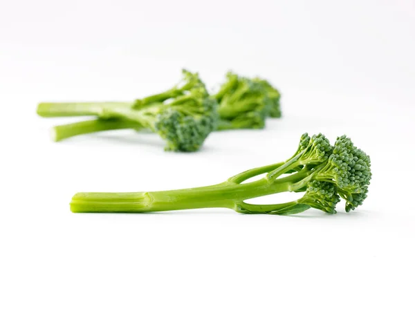 Spears Sprouting Broccoli White Background — Stock Photo, Image
