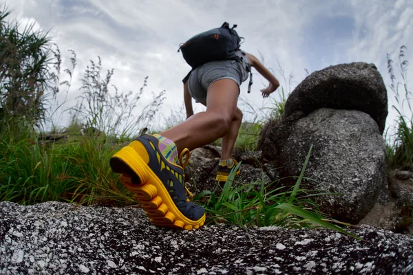 Hiker with backpack — Stock Photo, Image