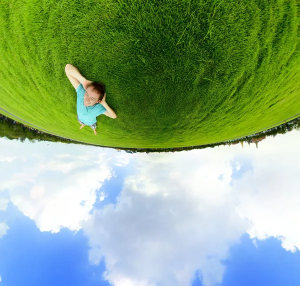 Young man lying — Stock Photo, Image