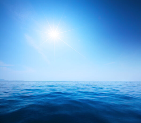 Blue calm sea and clear sky