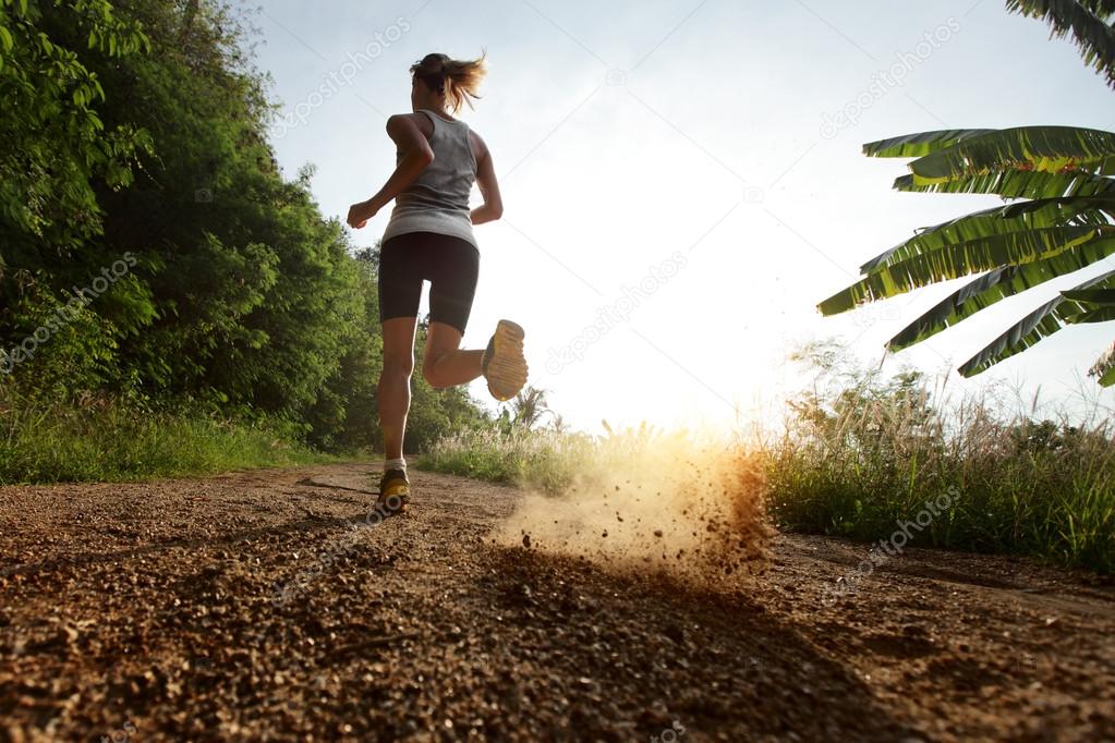 Young lady running