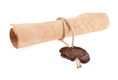 bir mum mühür ile eski kağıt