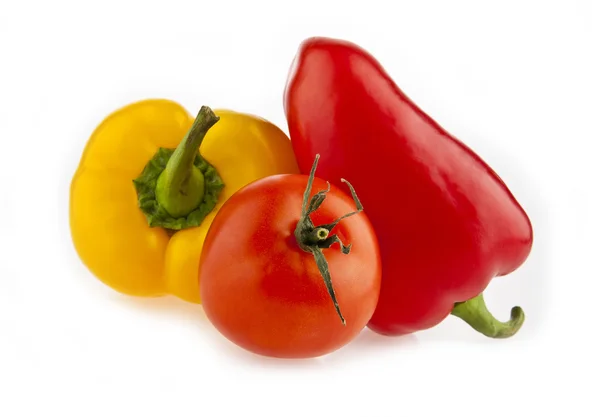 Peppers and tomato — Stock Photo, Image
