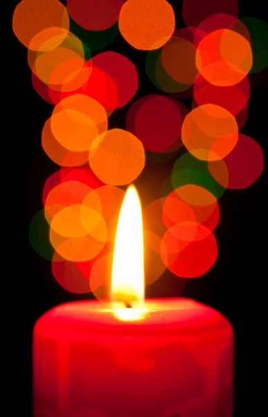 Kerze und Lichtflecken — Stockfoto