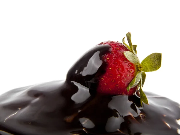 Fresa en un chocolate — Foto de Stock