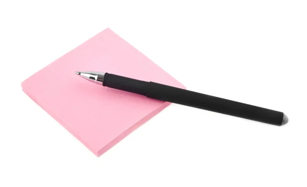 Ручка и бумага для записей — стоковое фото