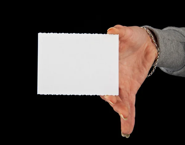 Business card in a hand — Stock Photo, Image