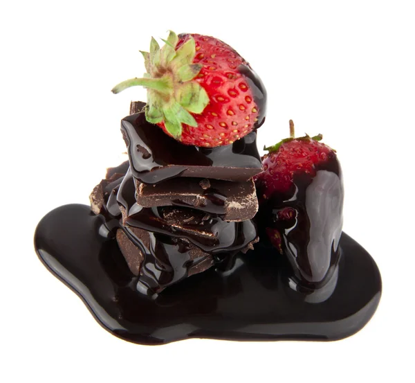 Fraise dans un chocolat — Photo