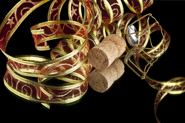 Ribbon and cork — Stock Photo, Image
