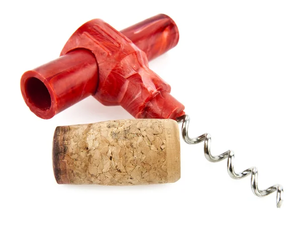 Cork-screw and cork — Stock Photo, Image