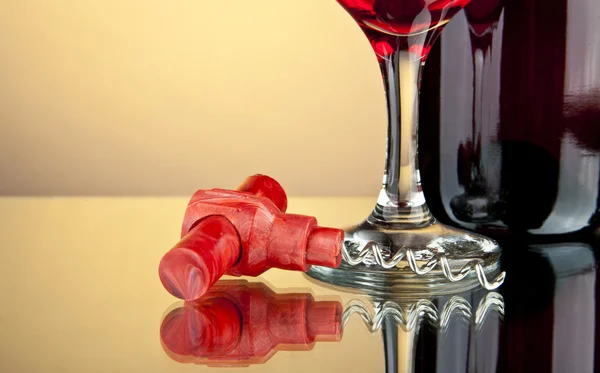 Bottle and a glass of wine — Stock Photo, Image