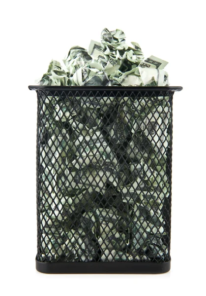 Basket with a paper — Stock Photo, Image