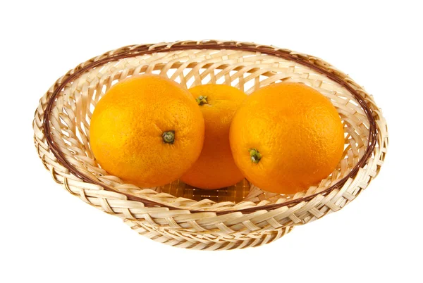 Oranges in a basket — Stock Photo, Image