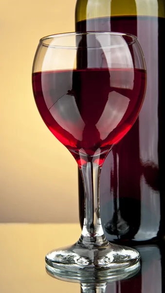 Bottle and a glass of wine — Stock Photo, Image