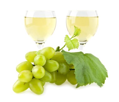 bardakları, şarap ve üzüm küme