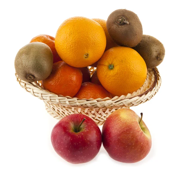 Kiwi, mandarines and apple — Stock Photo, Image