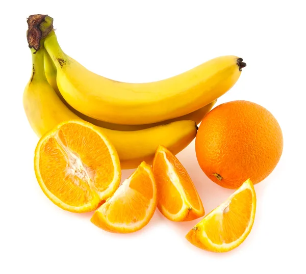 Appelsiner og bananer - Stock-foto