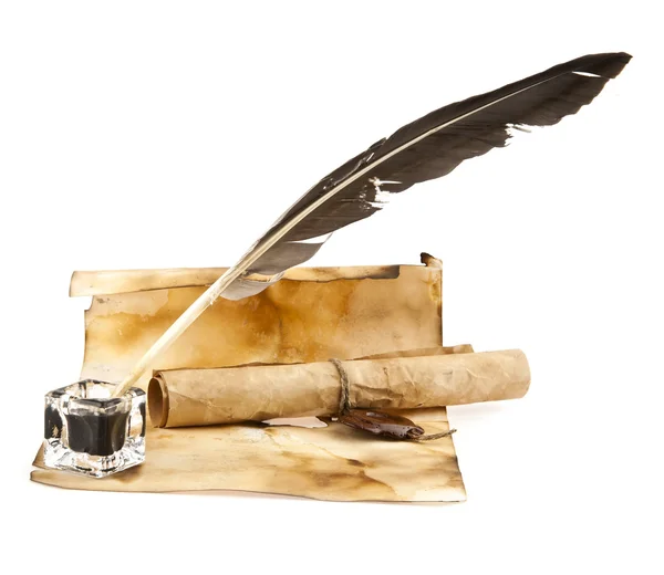 eski bir kağıt ve kalem