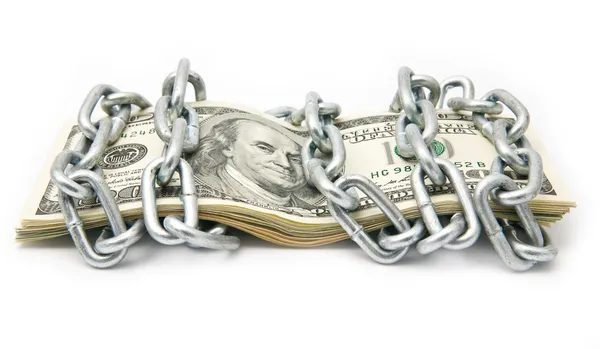 Dollars in a chain — Stock Photo, Image