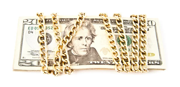 Dollars in a chain — Stock Photo, Image