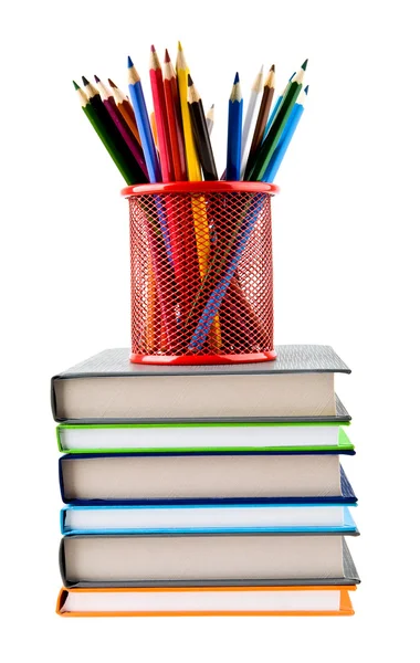 Bleistifte und Bücher — Stockfoto