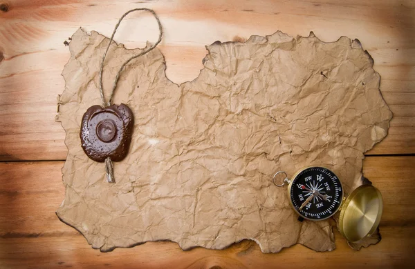 Old paper and compass — Stock Photo, Image