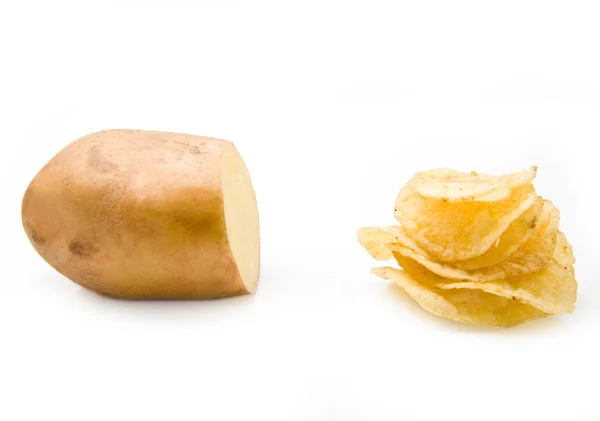 马铃薯和薯片 — 图库照片
