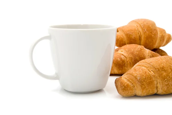 Kaffe och croissanter — Stockfoto