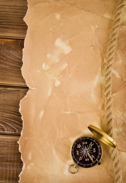 Old paper and compass — Stock Photo, Image