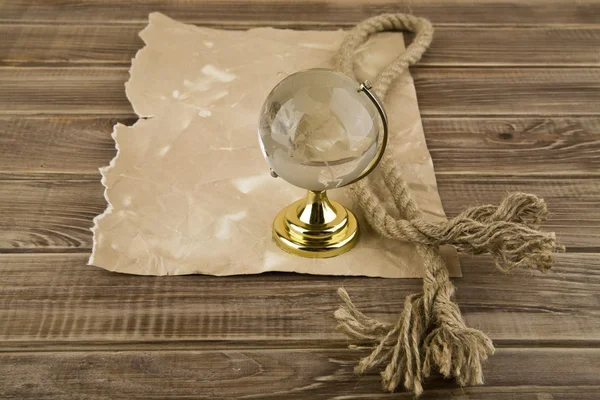 Globe and old paper — Stock Photo, Image