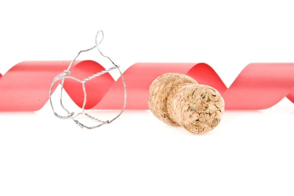 Cork and ribbon — Stock Photo, Image