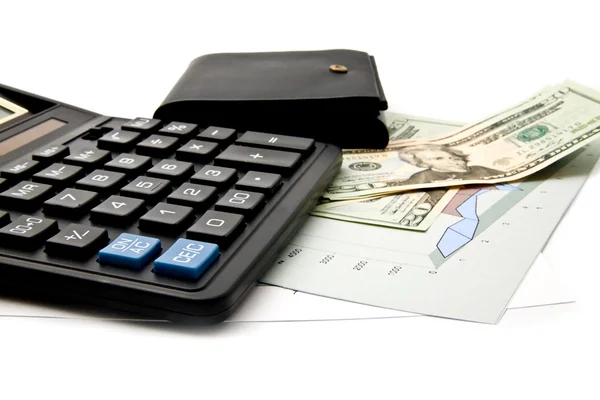 Dollars and calculator — Stock Photo, Image