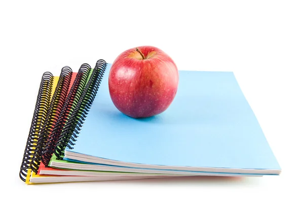 Notebooks and apple — Stock Photo, Image