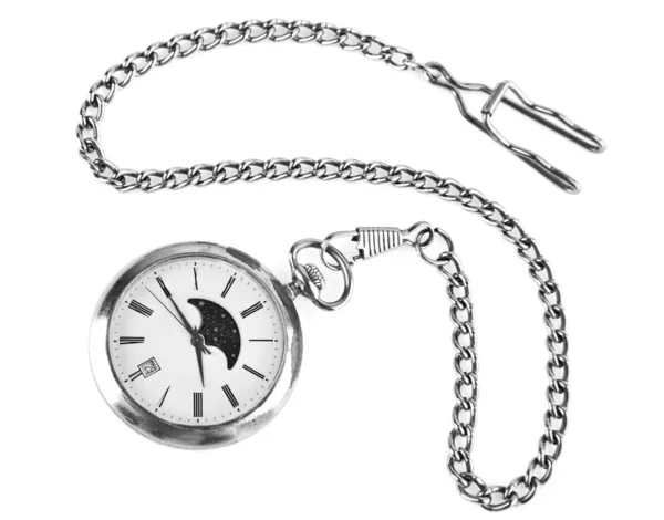 Il vecchio orologio su sfondo bianco — Foto Stock