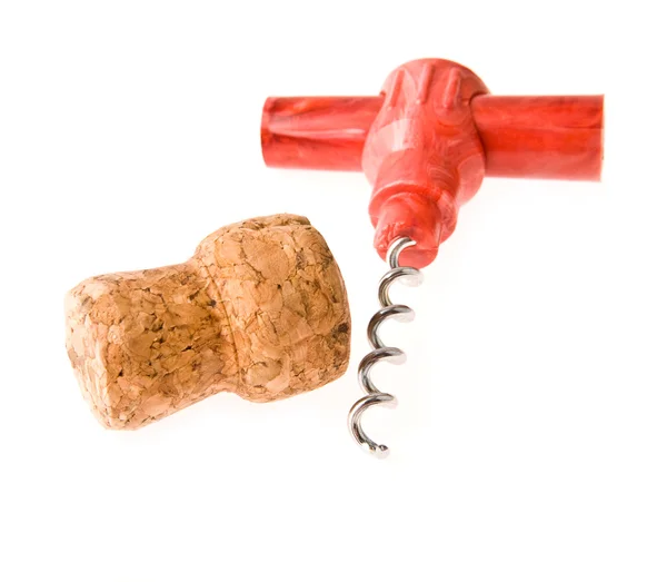 Cork and cork-screw — Stock Photo, Image