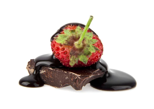 Strawberry in a chocolate — Stock Photo, Image