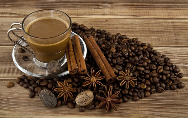Xícara de café e tempero — Fotografia de Stock