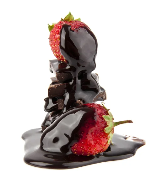 Strawberry in a chocolate — Stock Photo, Image