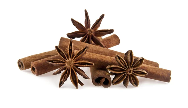 Cinnamon sticks and anise stars — Stock Photo, Image