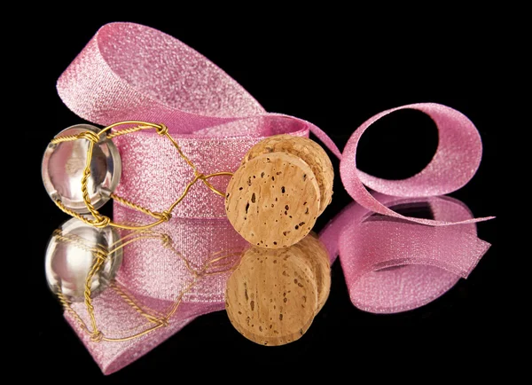 Ribbon and cork — Stock Photo, Image