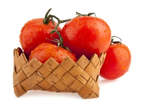 Pomodori in gocce d'acqua — Foto Stock