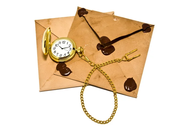 Enveloppes et horloge — Photo