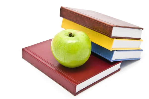 Books and apple — Stock Photo, Image