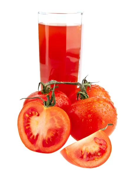 Pomodori e succo di frutta — Foto Stock