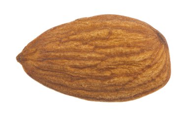 Bademler beyaz arka planda izole edilmiş. Tasarım ayrıntıları. Tasarım elemanları. Makro. Tam odaklanma. Kartvizitler, kartpostallar ve posterler için arka plan. Gıda nesnesi tasarımı. 