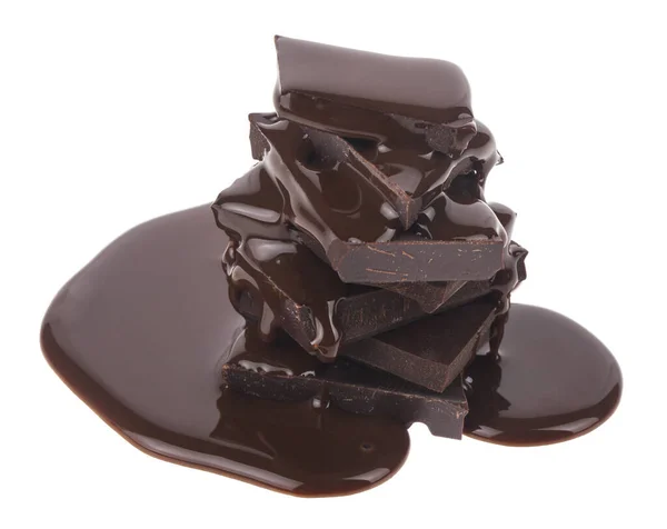 Chocolade Geïsoleerd Witte Achtergrond Detail Voor Ontwerp Ontwerpelementen Een Macro — Stockfoto